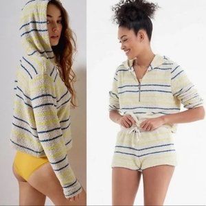 Urban Outfitters Madison Marshmallow Fleece Cropped Pullover Hoodie Teddy-Size:M